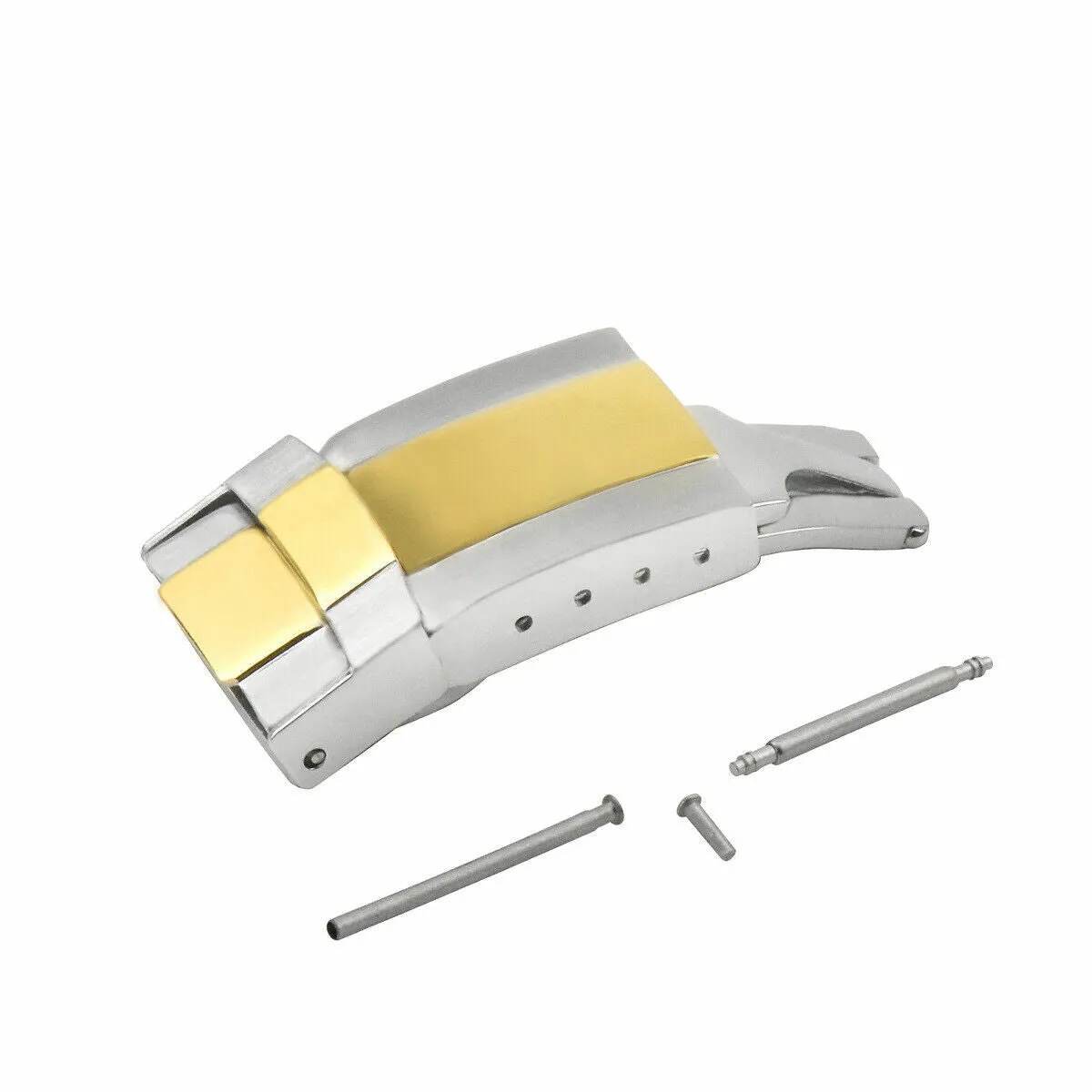 16 x 16MM BUCKLE CLASP FOR ROLEX DAYTONA WATCH LEATHER BAND WATCH STRAP TWO TONE