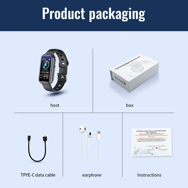 16Gb Bluetooth Bracelet With Smart Hd Noise Reduction