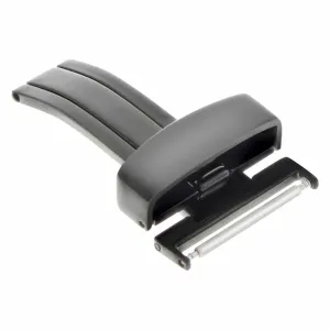 16MM DEPLOYMENT WATCH BAND BUCKLE CLASP FOR BREITLING PILOT LEATHER STRAP BLACK