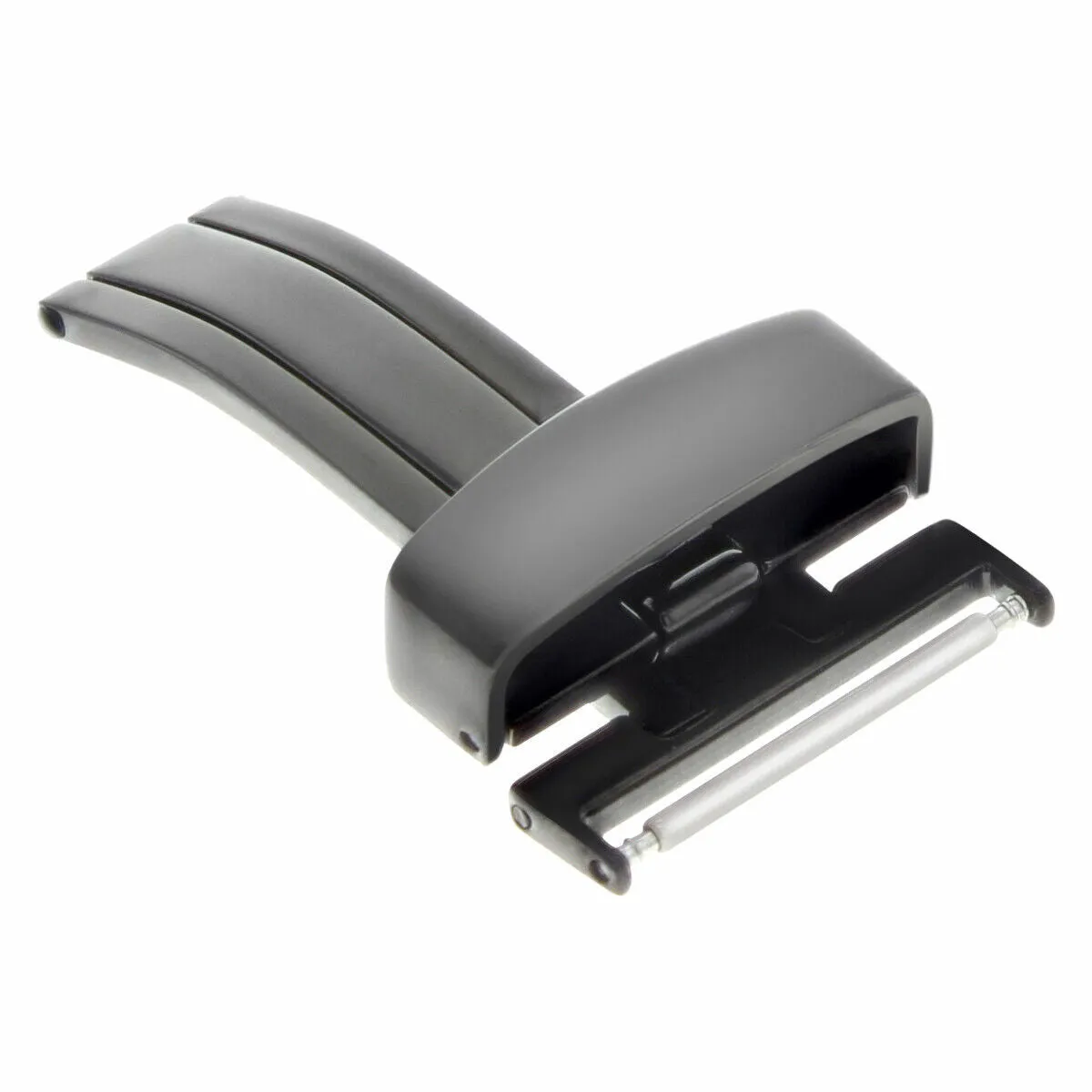 16MM DEPLOYMENT WATCH BAND BUCKLE CLASP FOR BREITLING PILOT LEATHER STRAP BLACK
