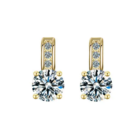 17KM 2017 Dropship Silver Color Crystal Earring Brincos Stud Earring Rhinestone aretes Pendiente oorbellen Earrings For Women