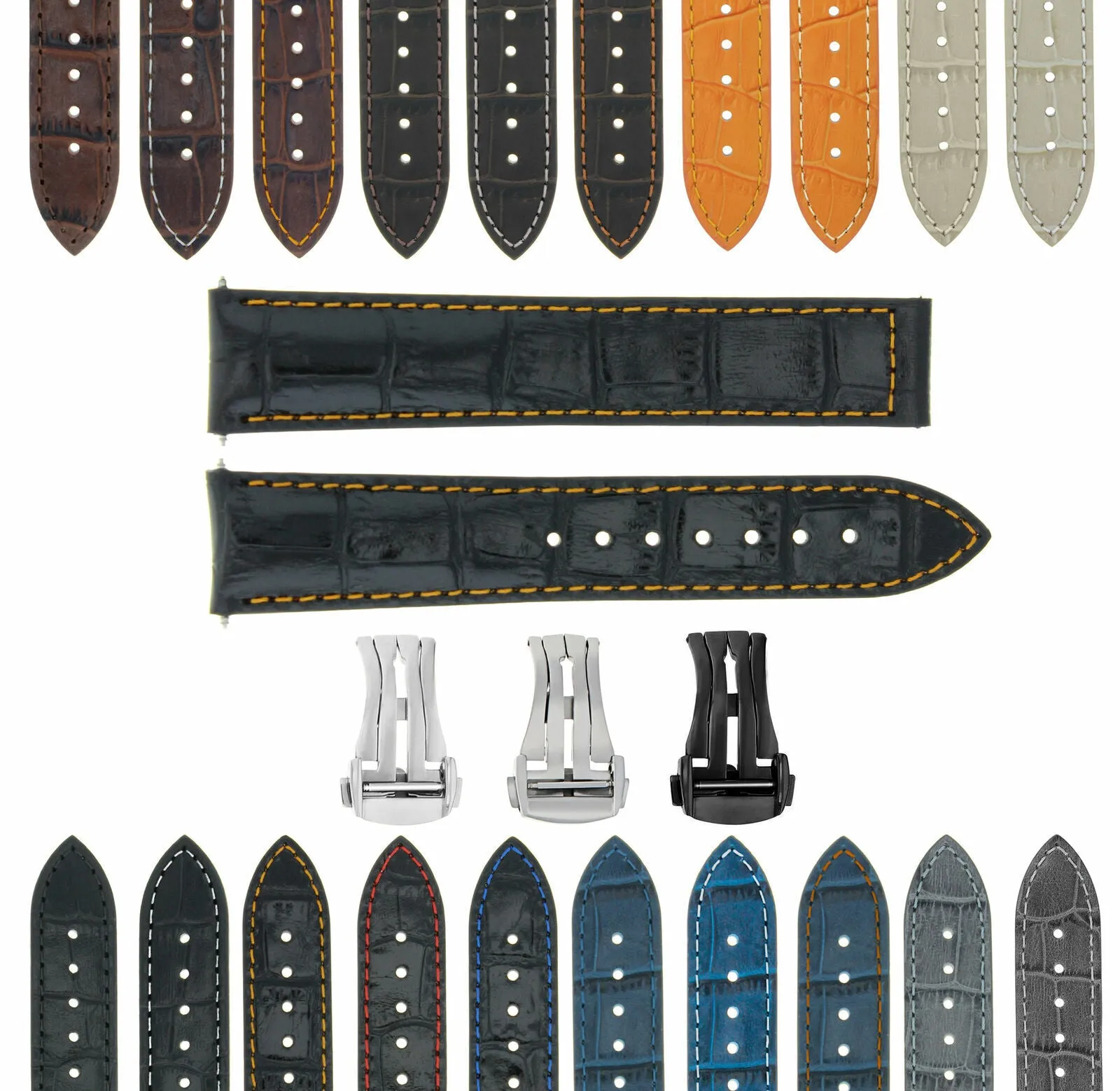 18-19-20-22-24MM GENUINE LEATHER WATCH BAND STRAP FOR ANY BRAND WATCH