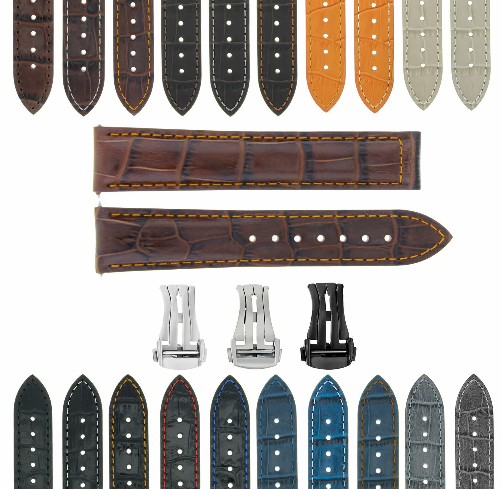 18-19-20-22-24MM GENUINE LEATHER WATCH BAND STRAP FOR ANY BRAND WATCH