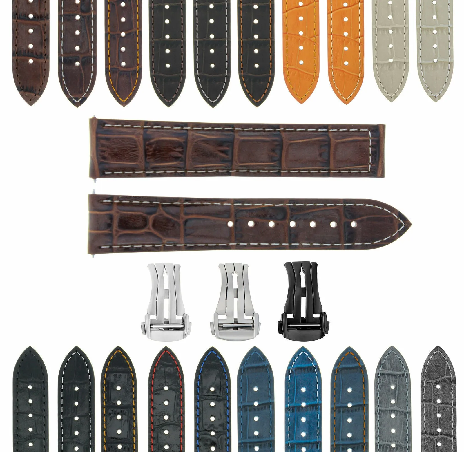 18-19-20-22-24MM GENUINE LEATHER WATCH BAND STRAP FOR ANY BRAND WATCH