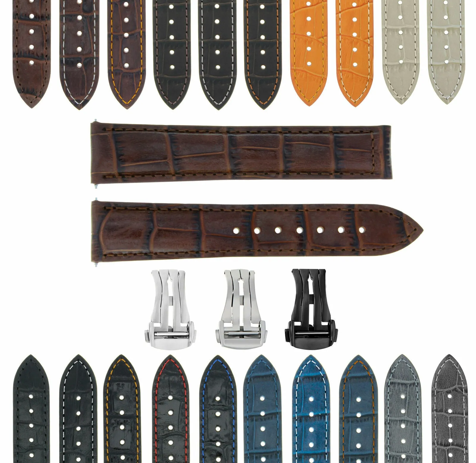 18-19-20-22-24MM GENUINE LEATHER WATCH BAND STRAP FOR ANY BRAND WATCH