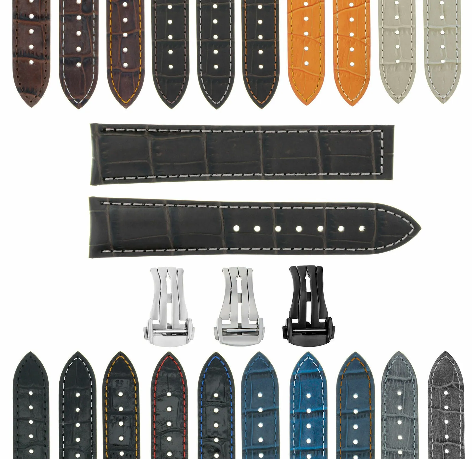 18-19-20-22-24MM GENUINE LEATHER WATCH BAND STRAP FOR ANY BRAND WATCH