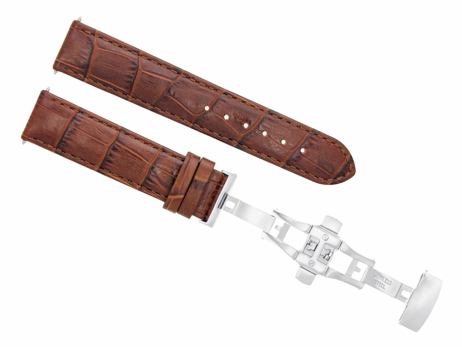 18-19-20-22-24MM LEATHER WATCH BAND STRAP FOR BULOVA WATCH DEPLOYMENT CLASP