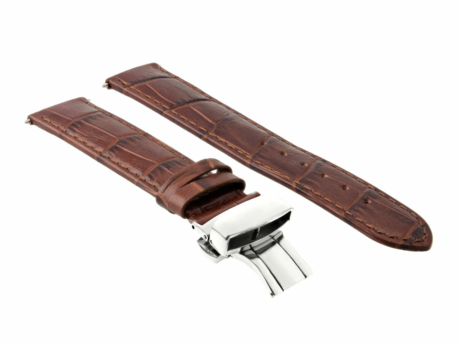 18-19-20-22-24MM LEATHER WATCH BAND STRAP FOR BULOVA WATCH DEPLOYMENT CLASP