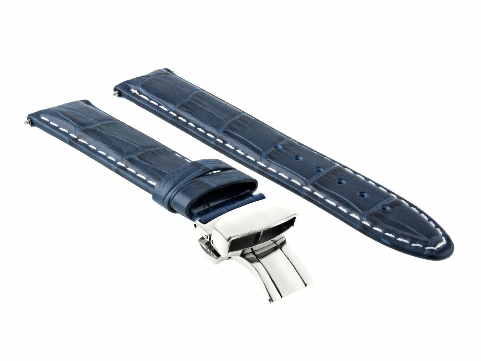 18-19-20-22-24MM LEATHER WATCH BAND STRAP FOR BULOVA WATCH DEPLOYMENT CLASP