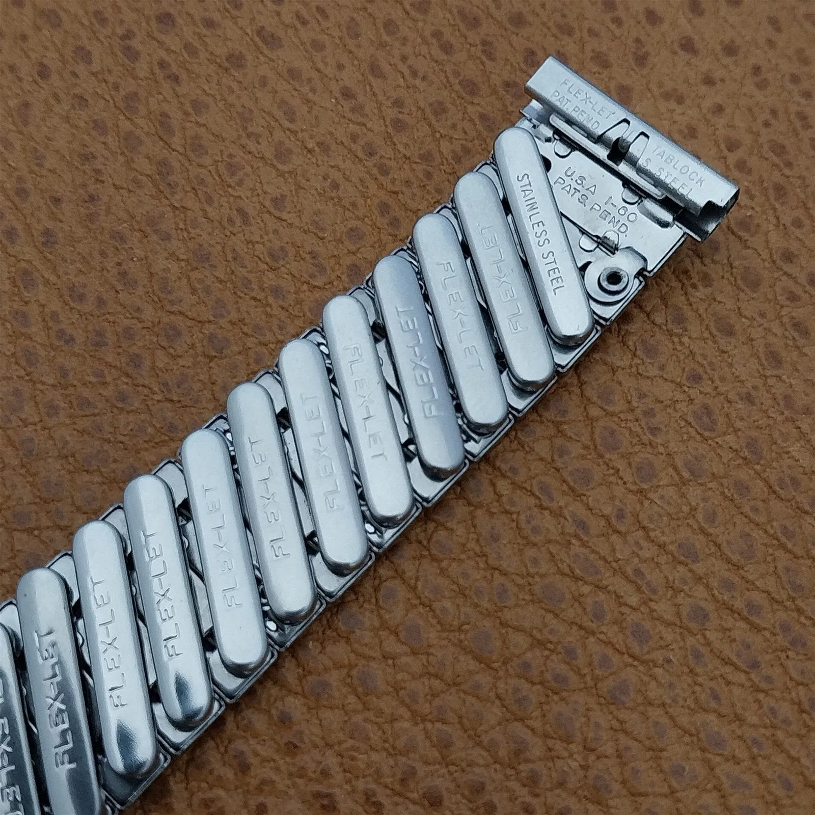 1960 Flex-Let USA Stainless Steel Classic Expansion 17mm Vintage Watch Band nos