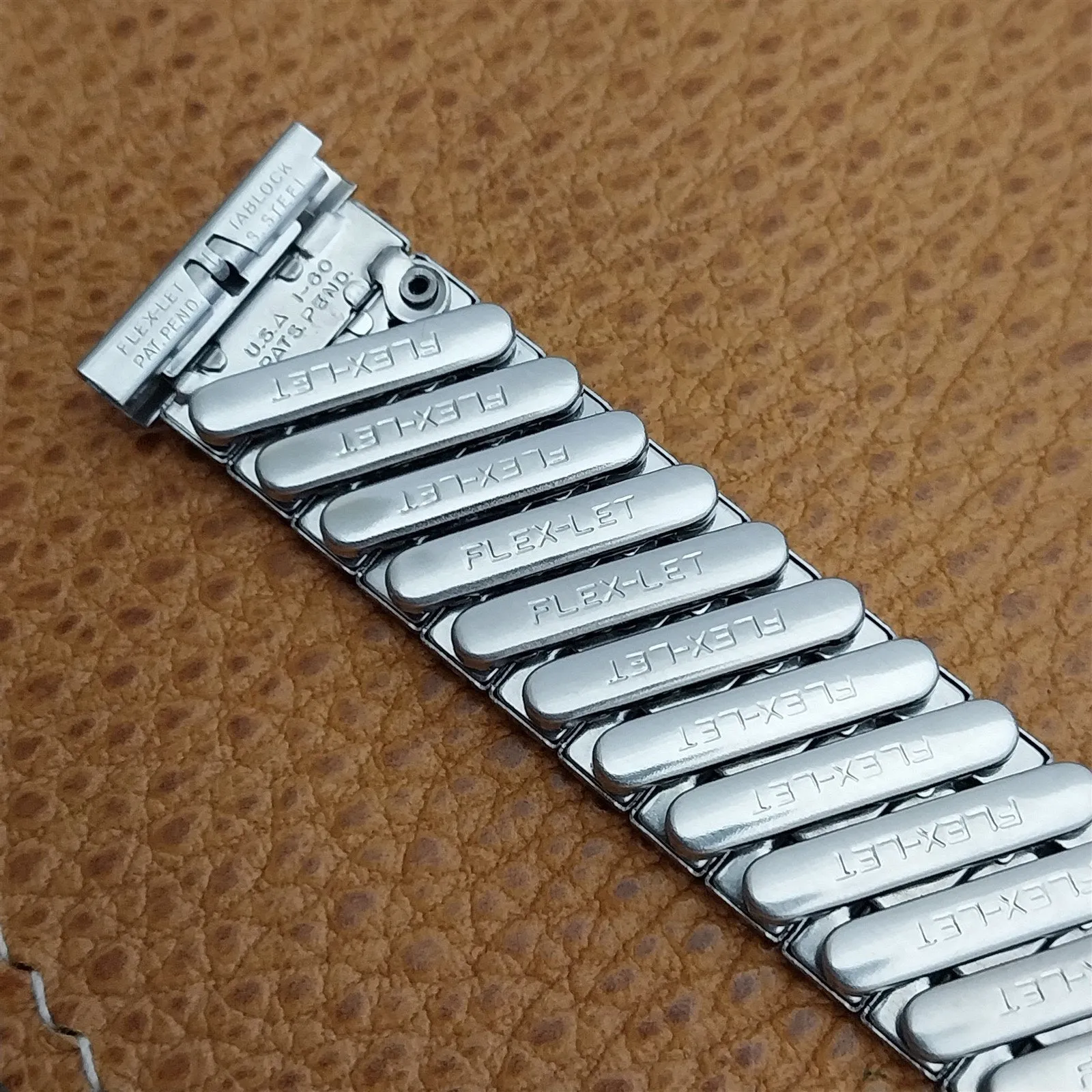 1960 Flex-Let USA Stainless Steel Classic Expansion 17mm Vintage Watch Band nos