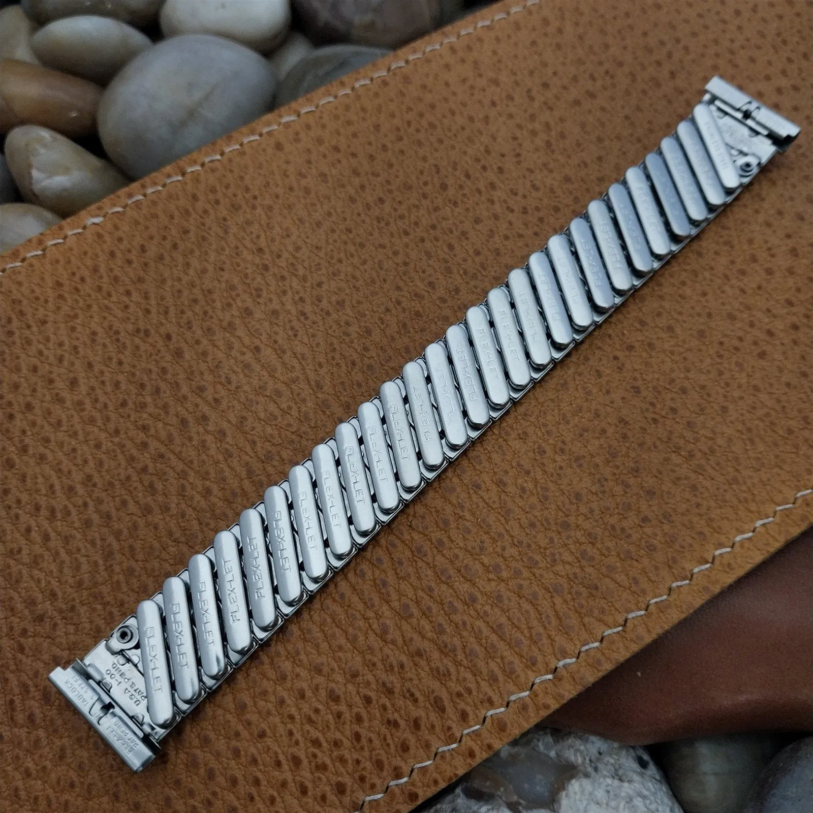 1960 Flex-Let USA Stainless Steel Classic Expansion 17mm Vintage Watch Band nos