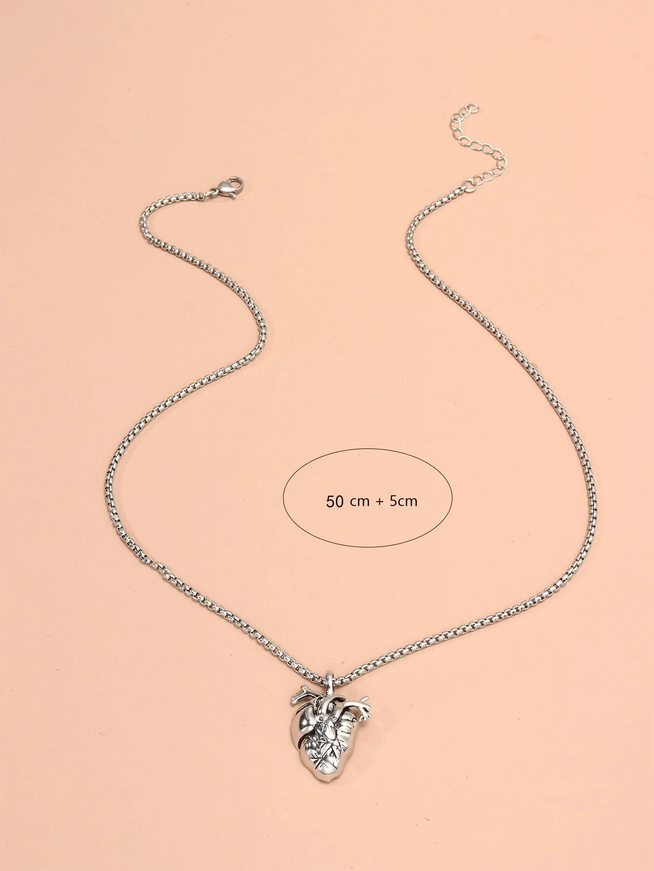1pc Heart Organ Pendant Necklace Stainless Steel Jewelry for Men Jewelry for Men