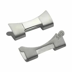 2 PC 580 END LINK PIECE FOR ROLEX SUBMARINER 1680 OYSTER BAND FAT SPRING B SHINY