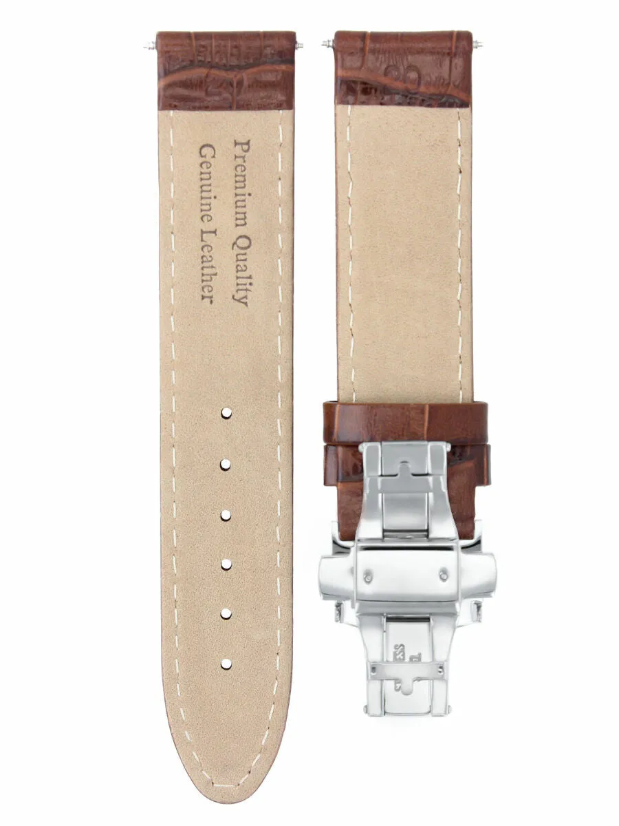 20MM LEATHER WATCH STRAP BAND CLASP FOR CITIZEN ECO DRIVE BL5250-02L L/BROWN WS