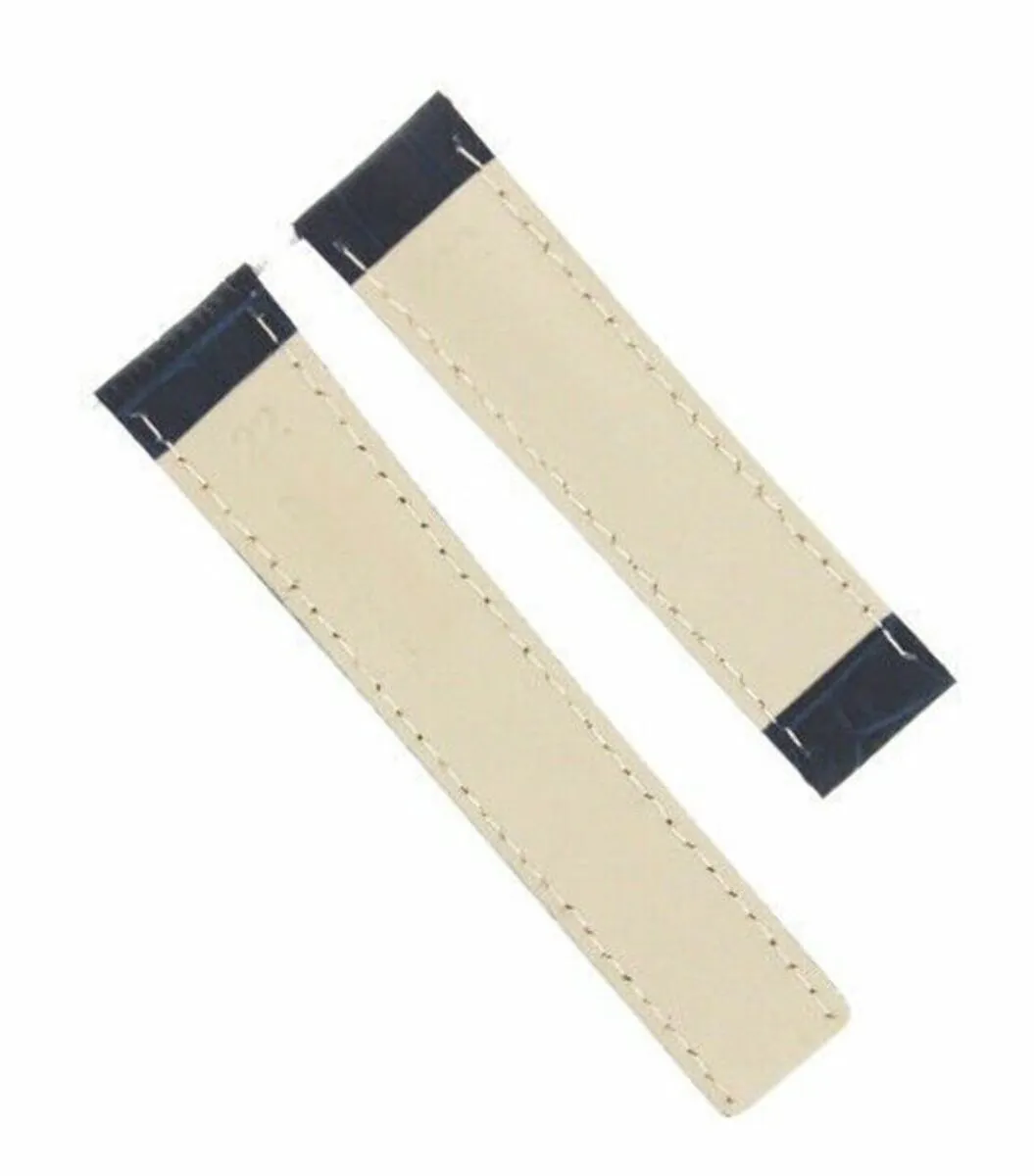 22MM LEATHER STRAP BAND FOR BREITLING NAVITIMER DEPLOYMENT CLASP SHINY BLUE