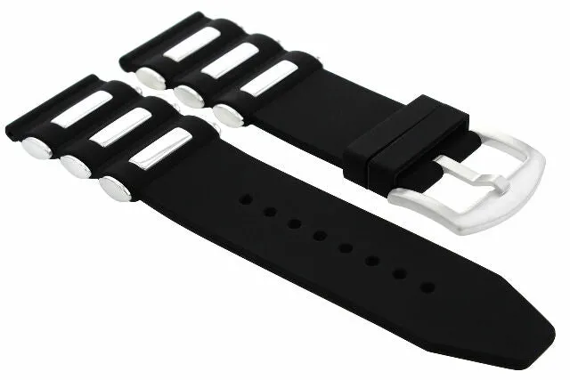 22MM RUBBER DIVER STRAP BAND FOR MONTBLANC TIMEWALKER STEEL LINK WATCH BLACK TQ