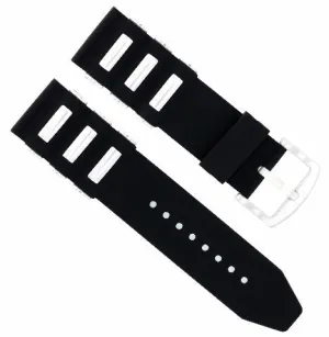 22MM RUBBER DIVER STRAP BAND FOR MONTBLANC TIMEWALKER STEEL LINK WATCH BLACK TQ