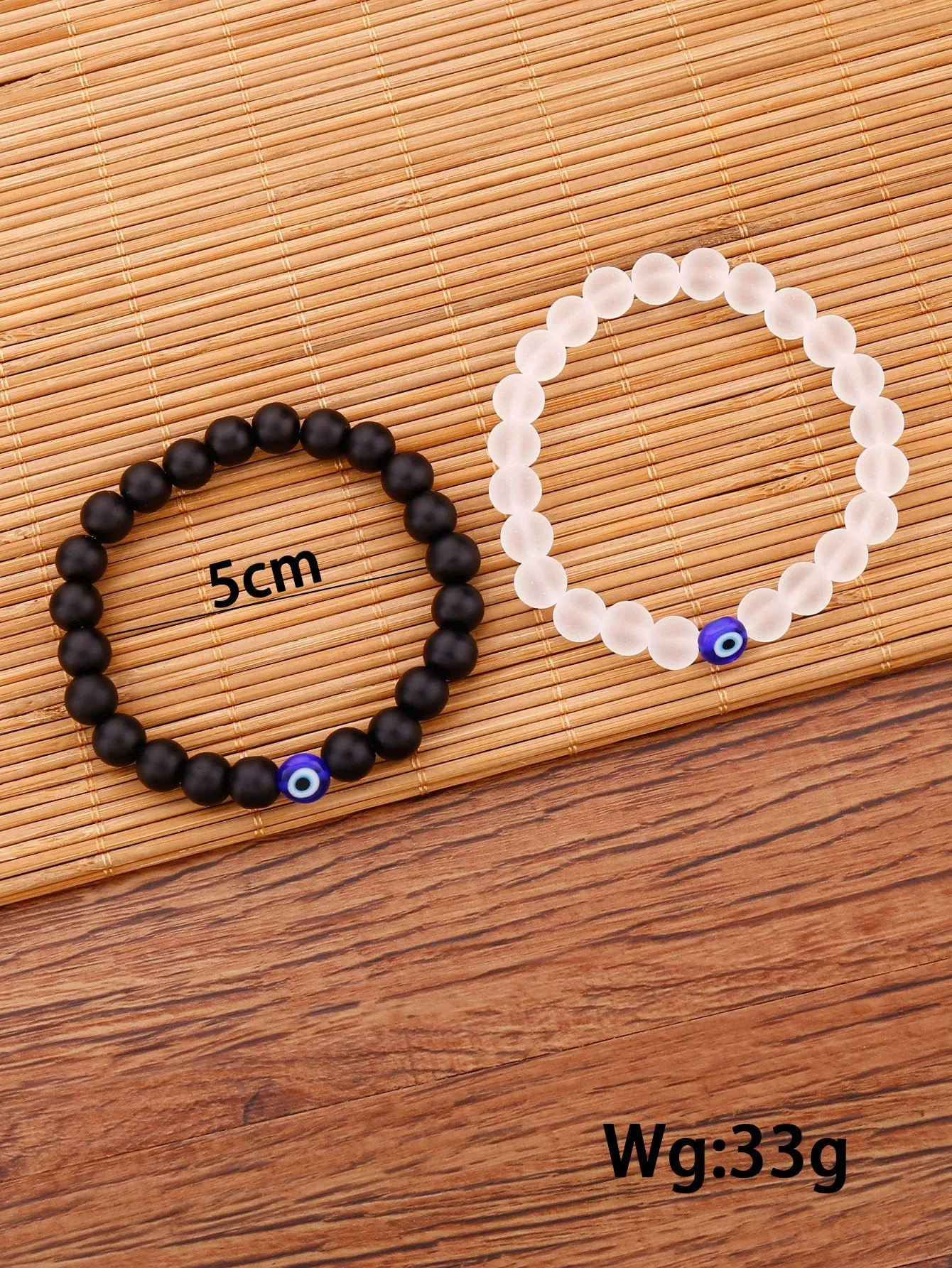 2pcs Evil Eye Decor Beaded Bracelet Women Bracelet Stackable Bracelet Crafted