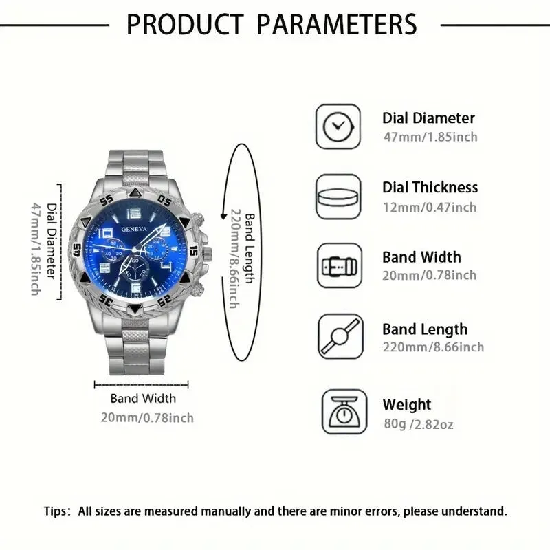 3-Pieces: Fashionable Men's Quartz Watch Set