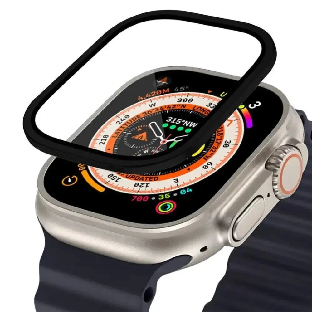 49mm Anti-scratch Hd Metal Bumper tempered Glass for Apple Iwatch