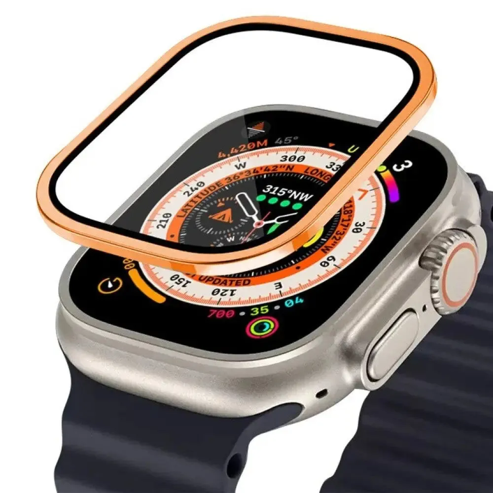 49mm Anti-scratch Hd Metal Bumper tempered Glass for Apple Iwatch