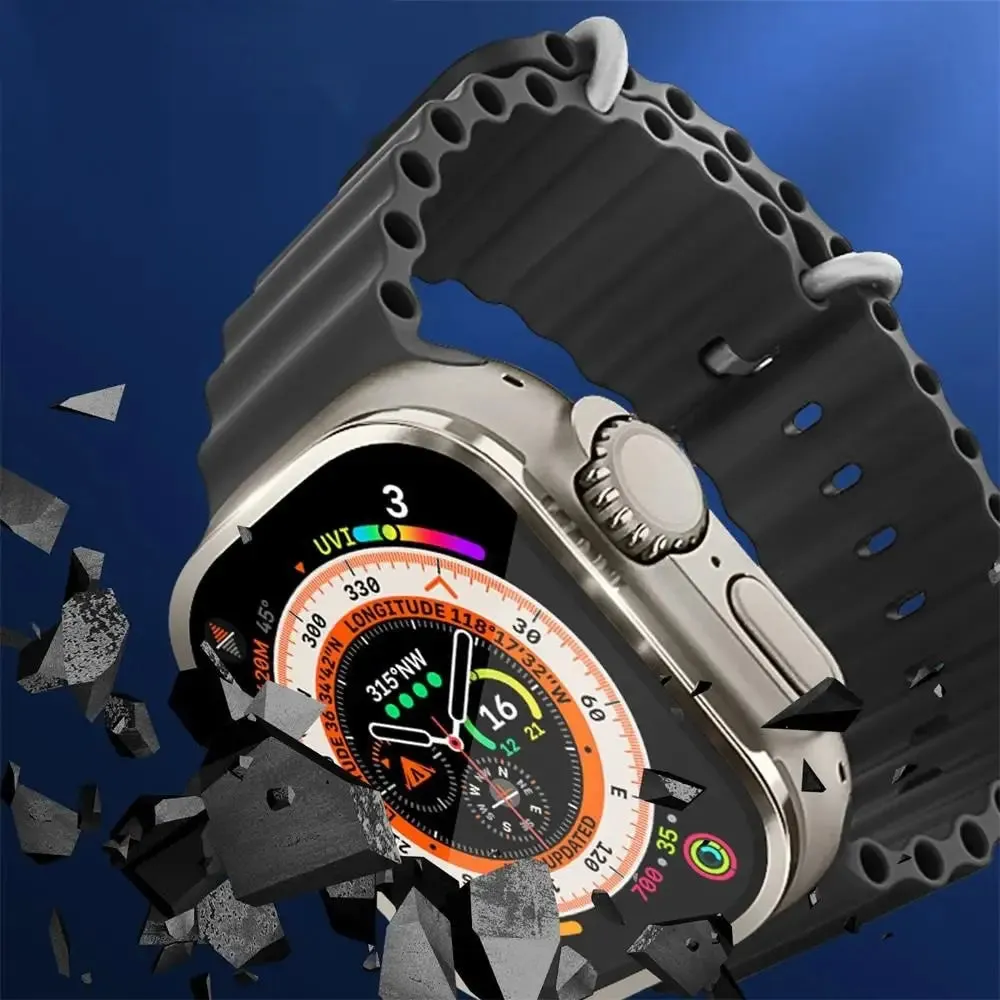 49mm Anti-scratch Hd Metal Bumper tempered Glass for Apple Iwatch