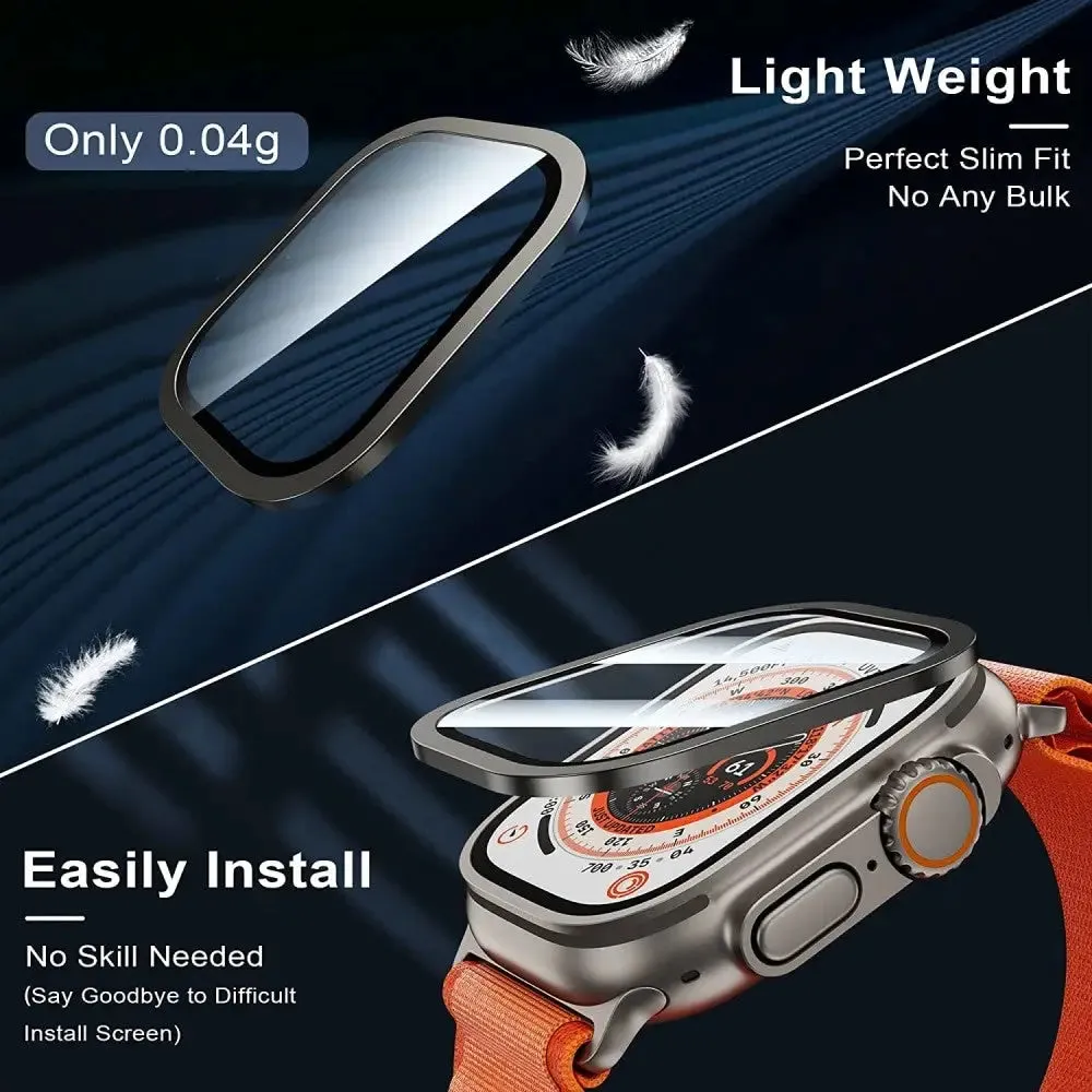 49mm Anti-scratch Hd Metal Bumper tempered Glass for Apple Iwatch