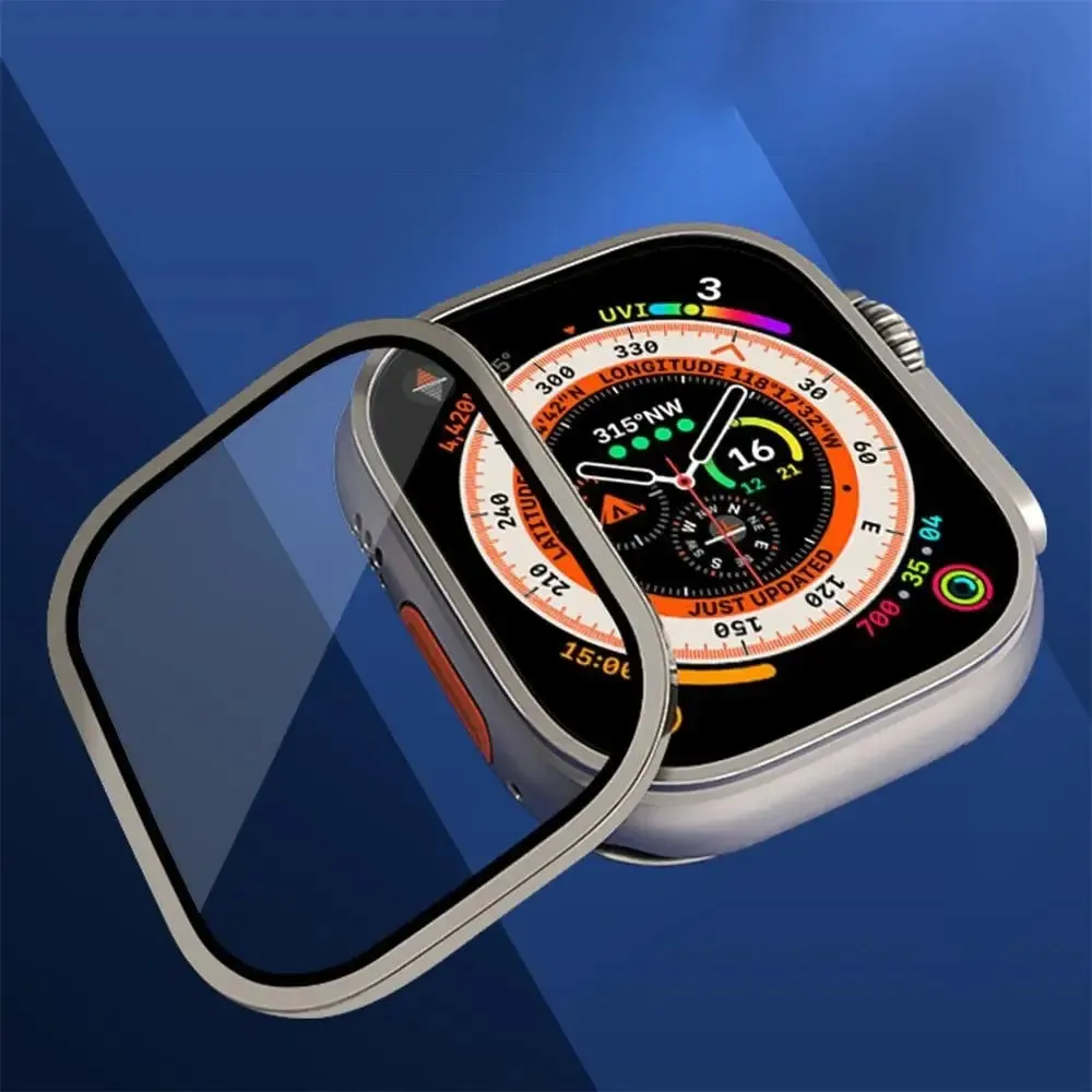 49mm Anti-scratch Hd Metal Bumper tempered Glass for Apple Iwatch