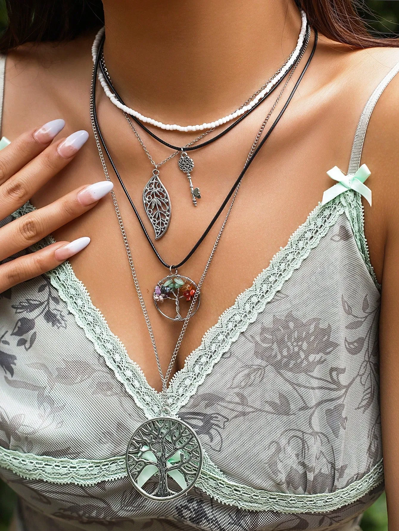 5pcs Bohemian Style & Hippie Jewelry Set For Women Creative Fashionable Vintage