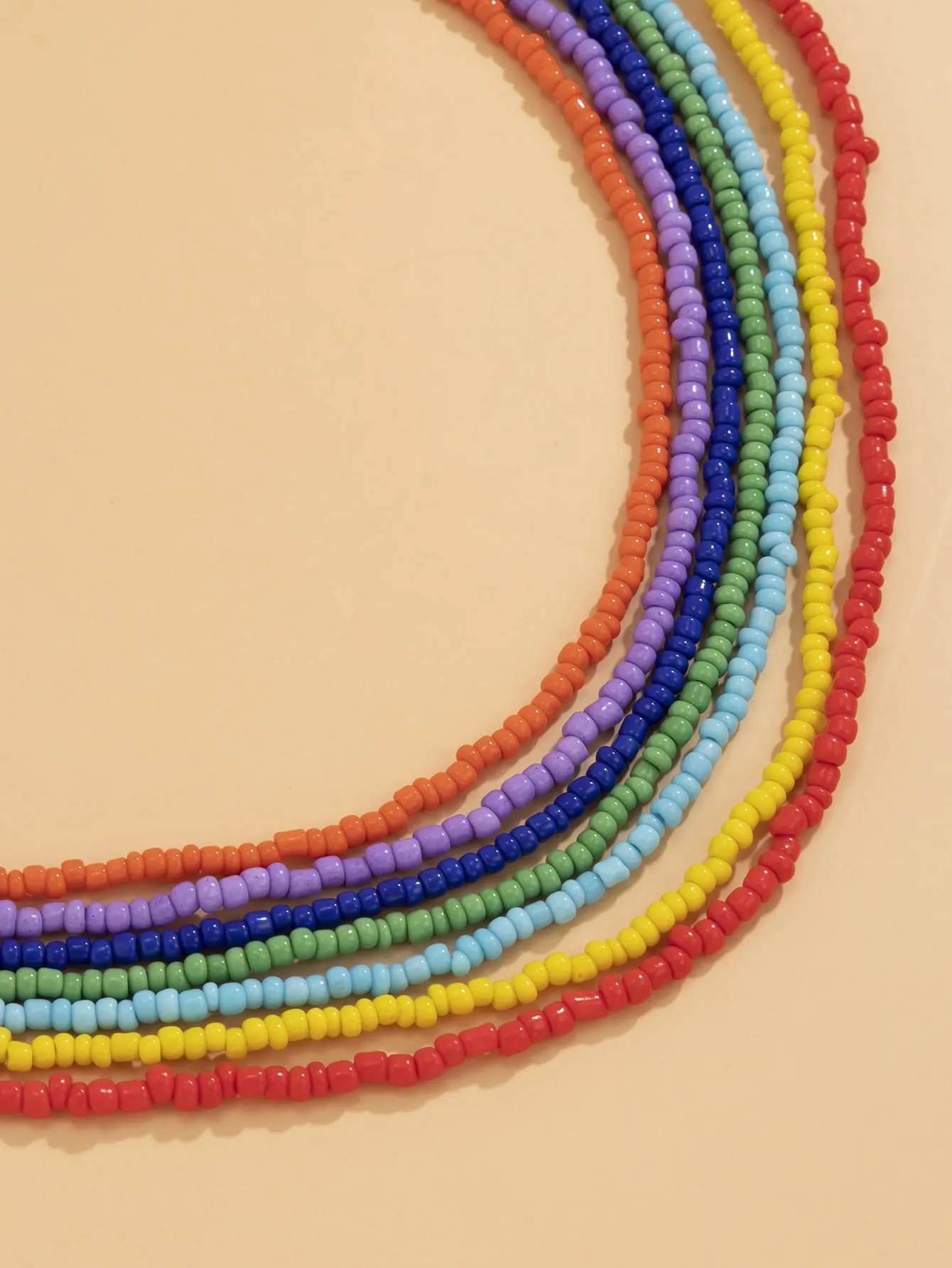 7pcs Colorful Beaded Necklace Set for Women Girls Accessories Jewelry Gifts Gift