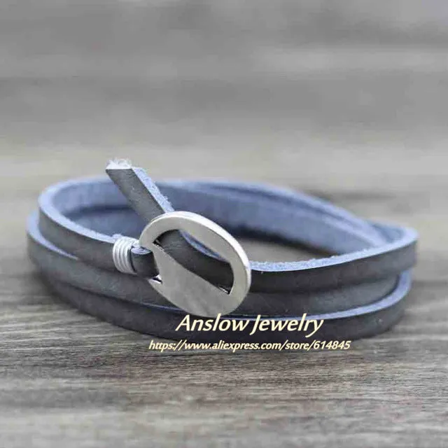 Anslow Punk Rock Cheap Unisex 3 Layers 65cm Vintage Handmade DIY Charm Wrap Leather Bracelet For Women Men Gift LOW0231LB