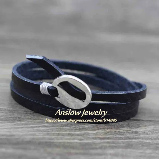 Anslow Punk Rock Cheap Unisex 3 Layers 65cm Vintage Handmade DIY Charm Wrap Leather Bracelet For Women Men Gift LOW0231LB