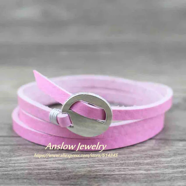Anslow Punk Rock Cheap Unisex 3 Layers 65cm Vintage Handmade DIY Charm Wrap Leather Bracelet For Women Men Gift LOW0231LB