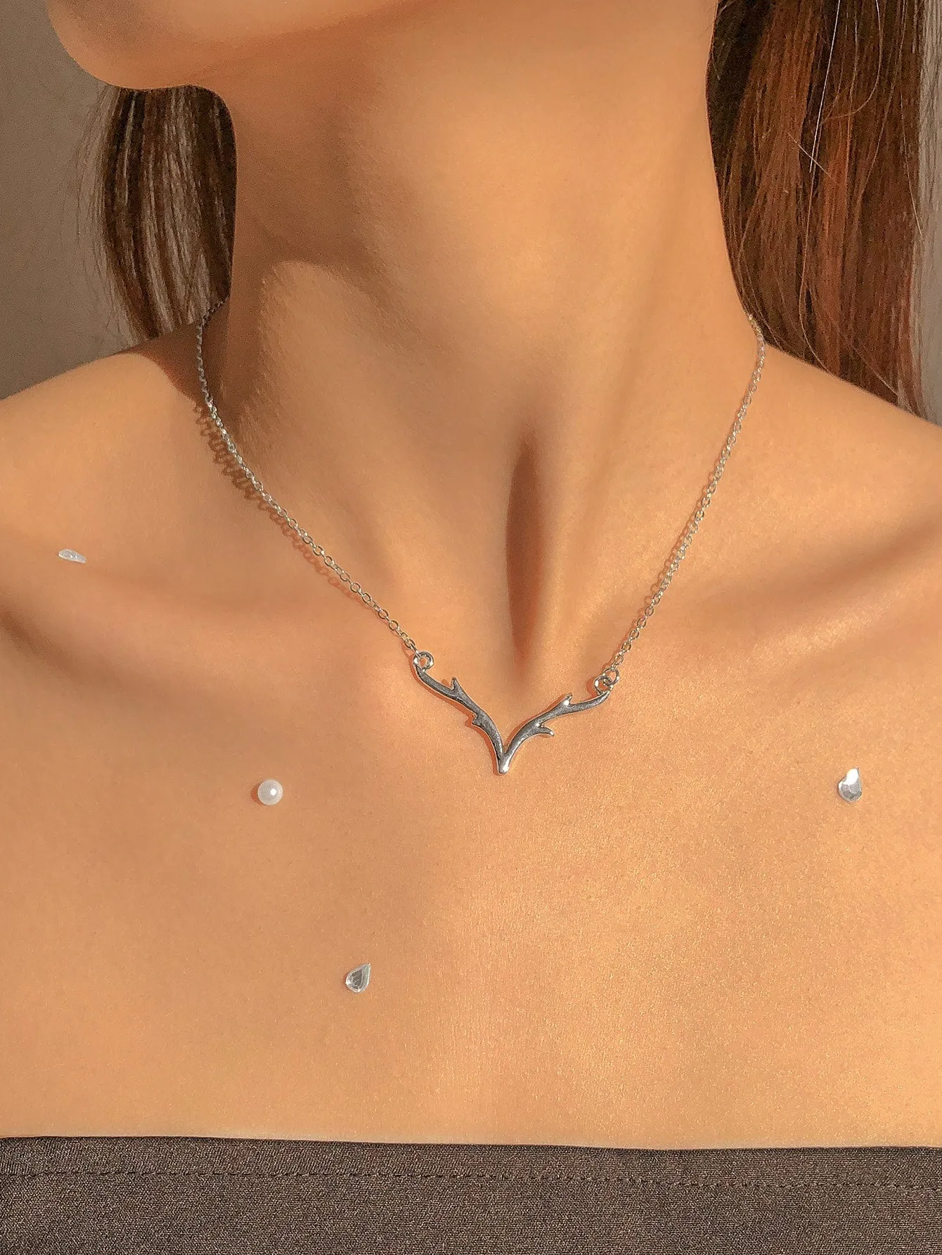 Antler Charm Necklace Jewelry for Women Gift for Her Necklace Accessories