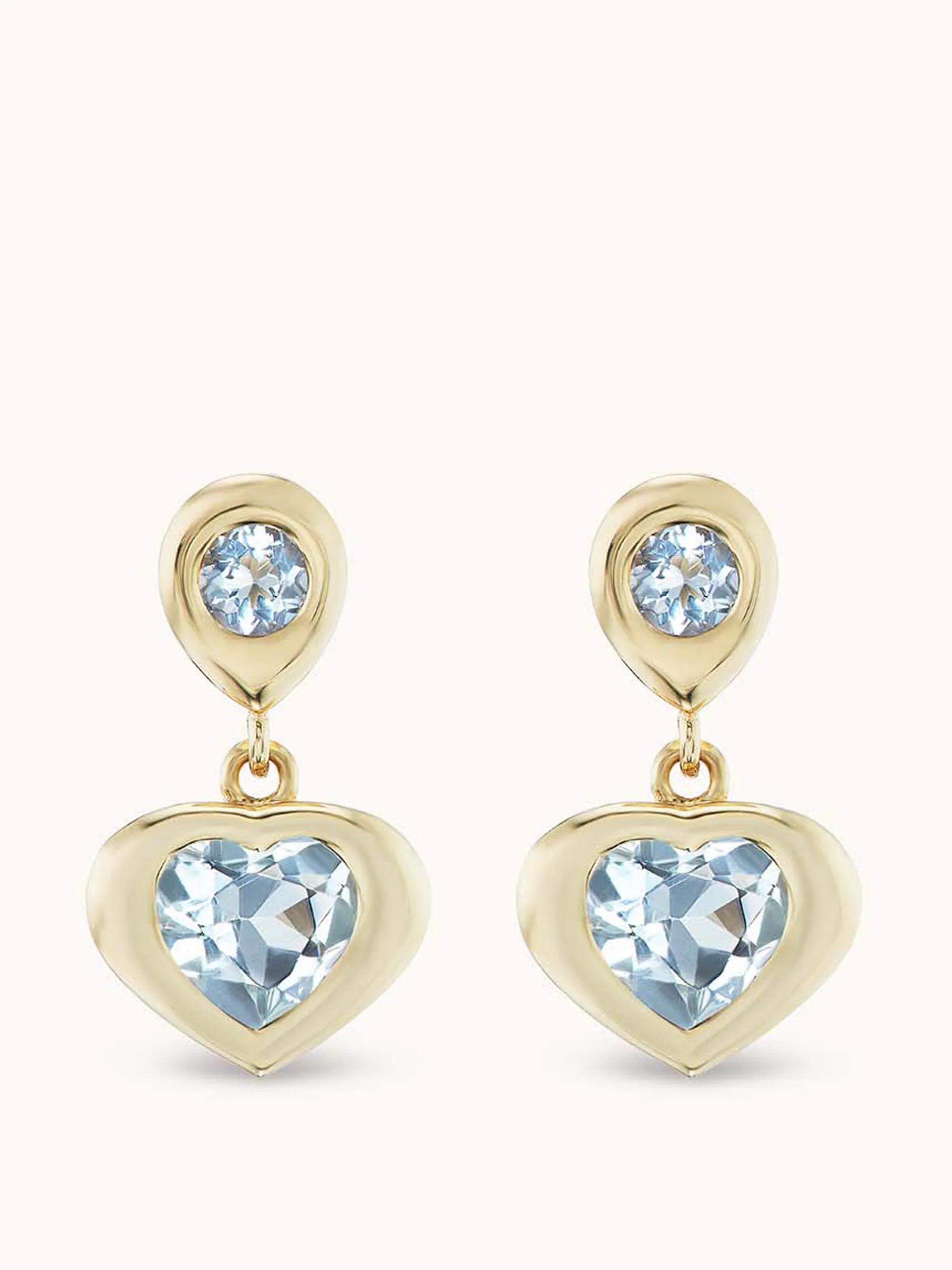 Aquamarine Gemma heart dangles