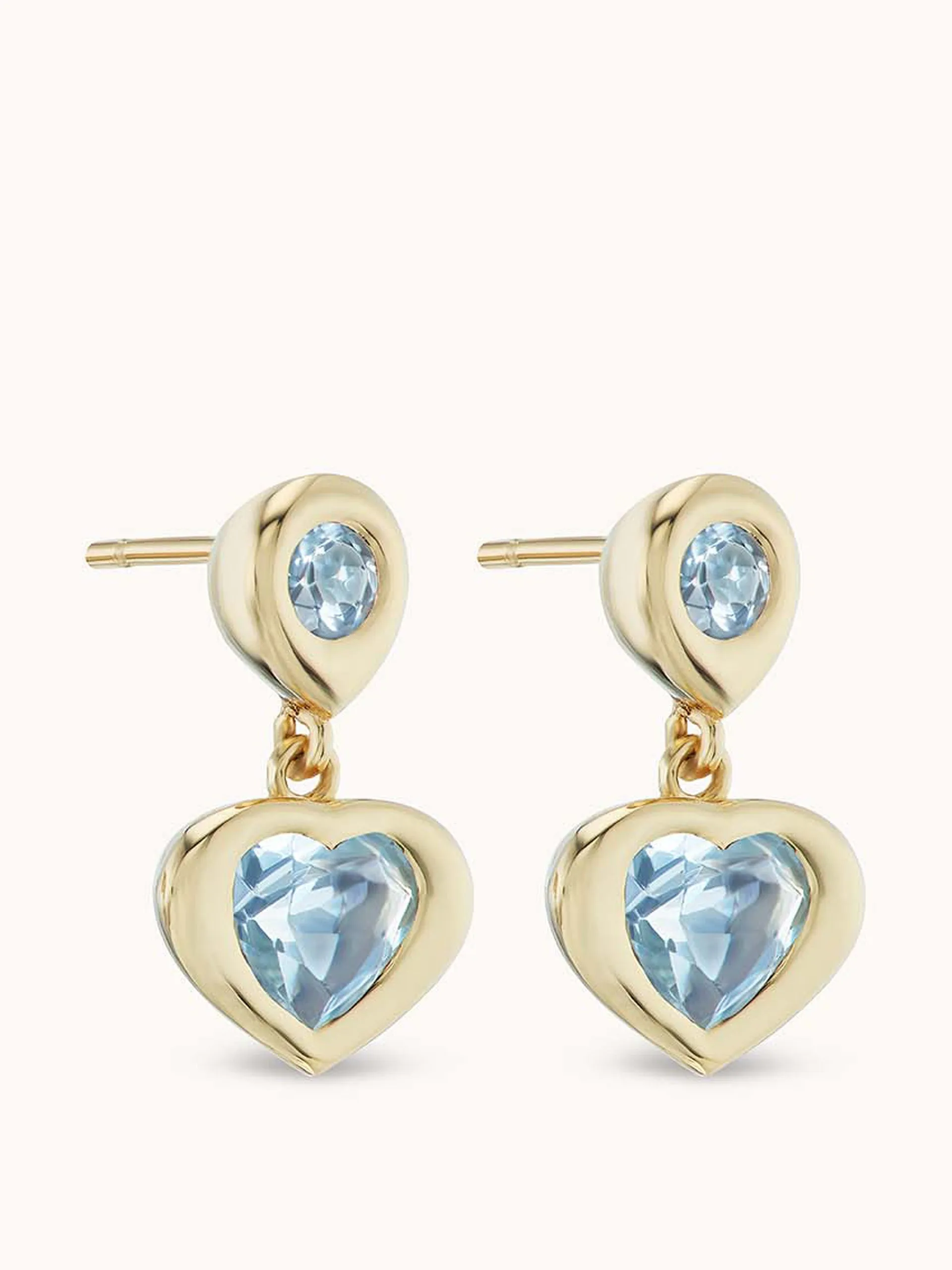 Aquamarine Gemma heart dangles
