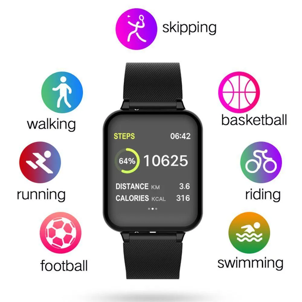 B57 Smart Watch Waterproof Heart Rate Monitor Blood Pressure Multiple Sport Mode Smartwatch Women Wearable Watch Men Smart Clock
