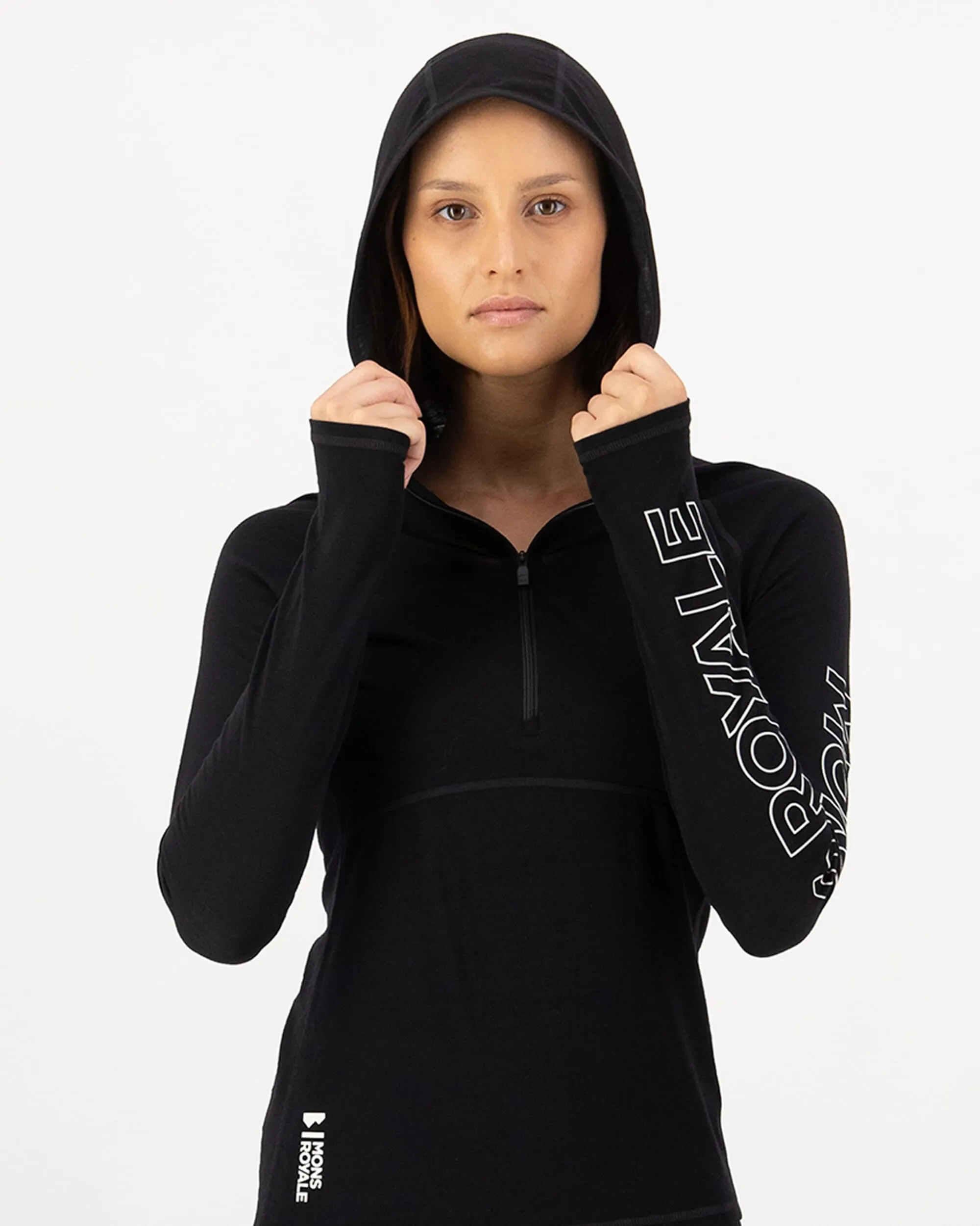 Bella Merino Long Sleeve Hood - Black