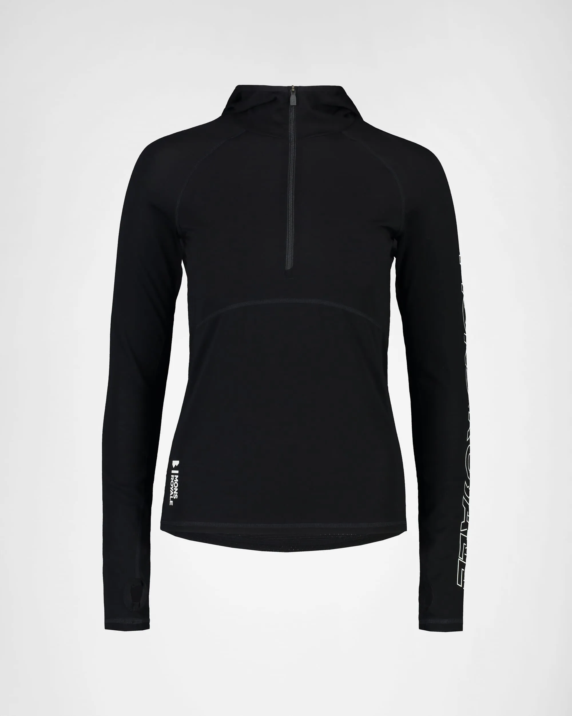 Bella Merino Long Sleeve Hood - Black