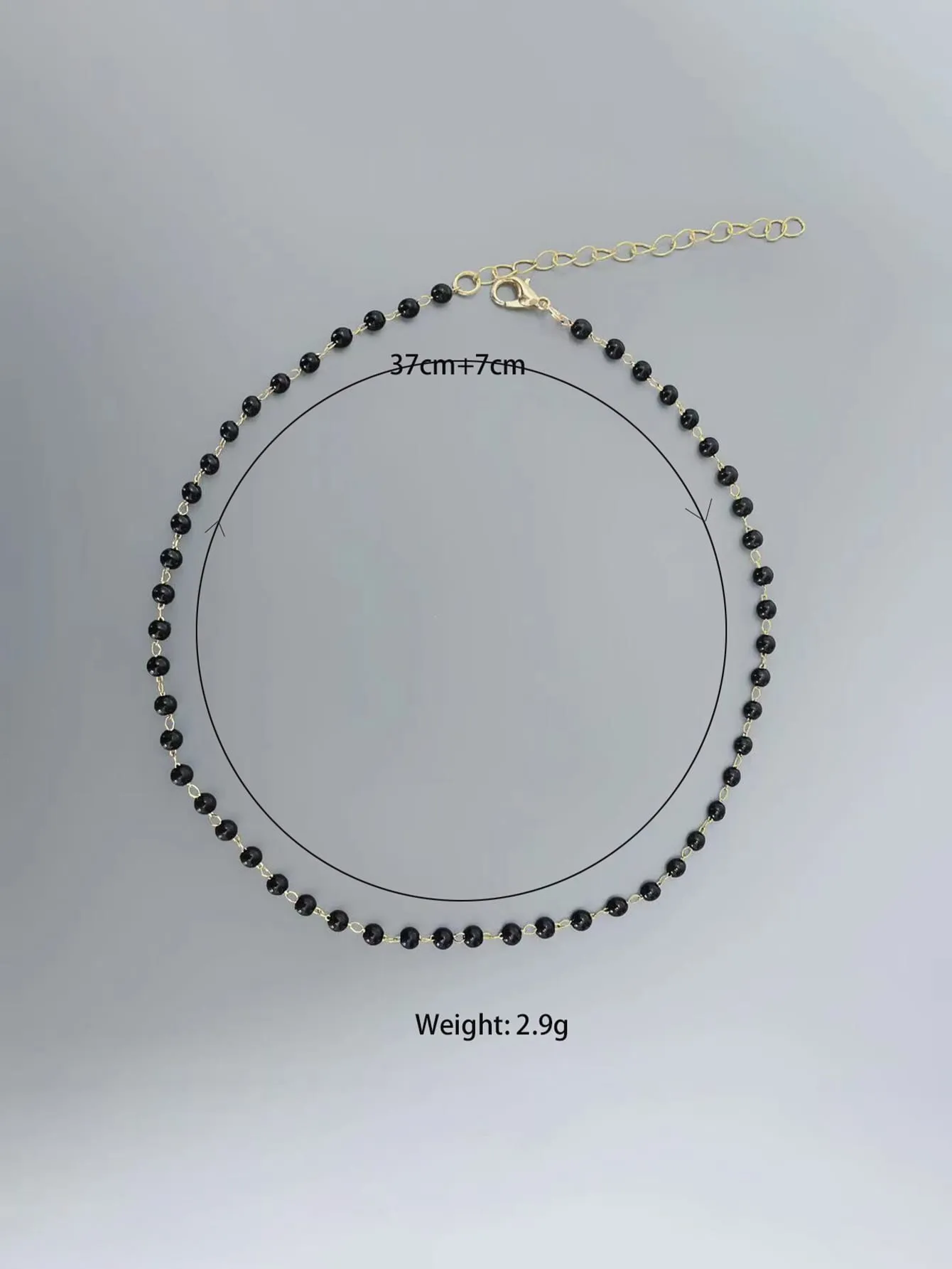 Black Round Beads Decor Necklace for Women Girls Accessories Jewelry Gifts Gift
