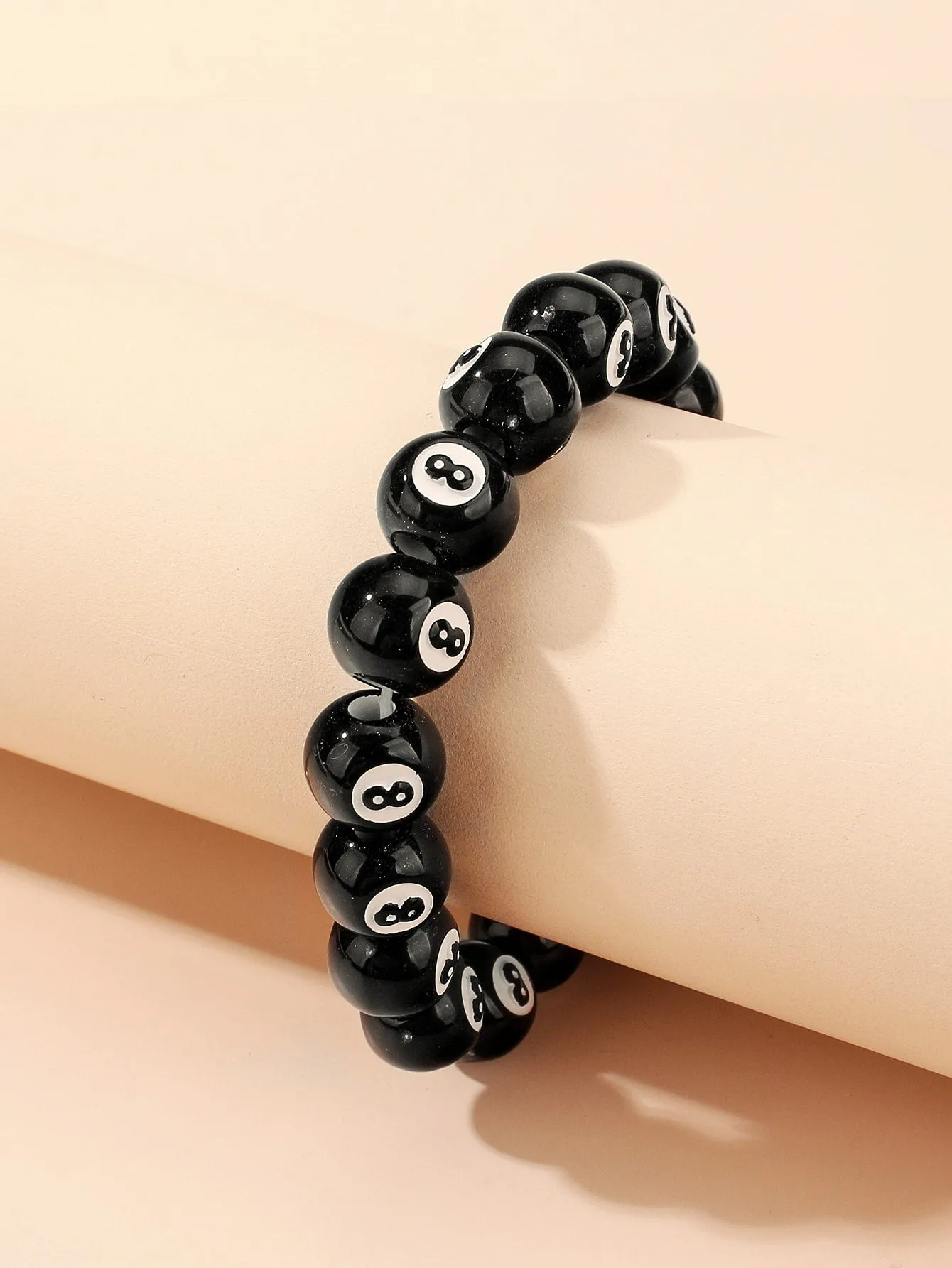 Bowling Ball Number Design Beaded Bracelet for Women Men Stretchy Stackable