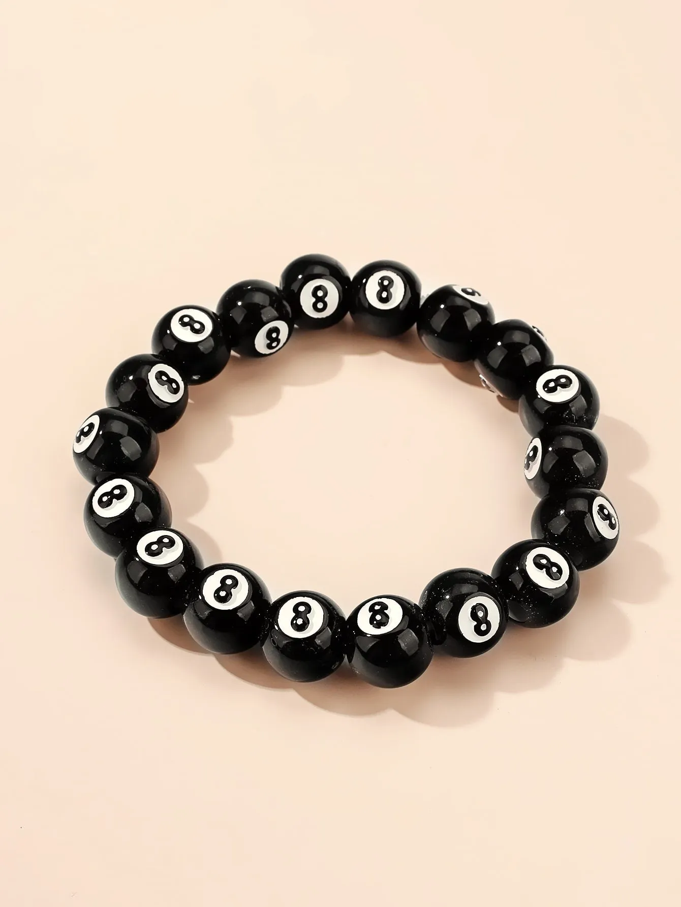Bowling Ball Number Design Beaded Bracelet for Women Men Stretchy Stackable