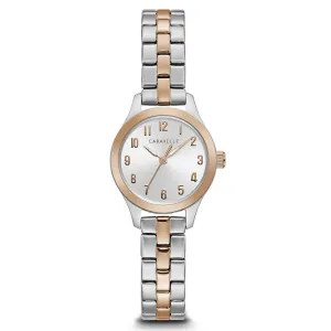 Caravelle Womens Silver-Tone Stainless Steel Bracelet Band Silver Quartz Dial Watch - 45L175