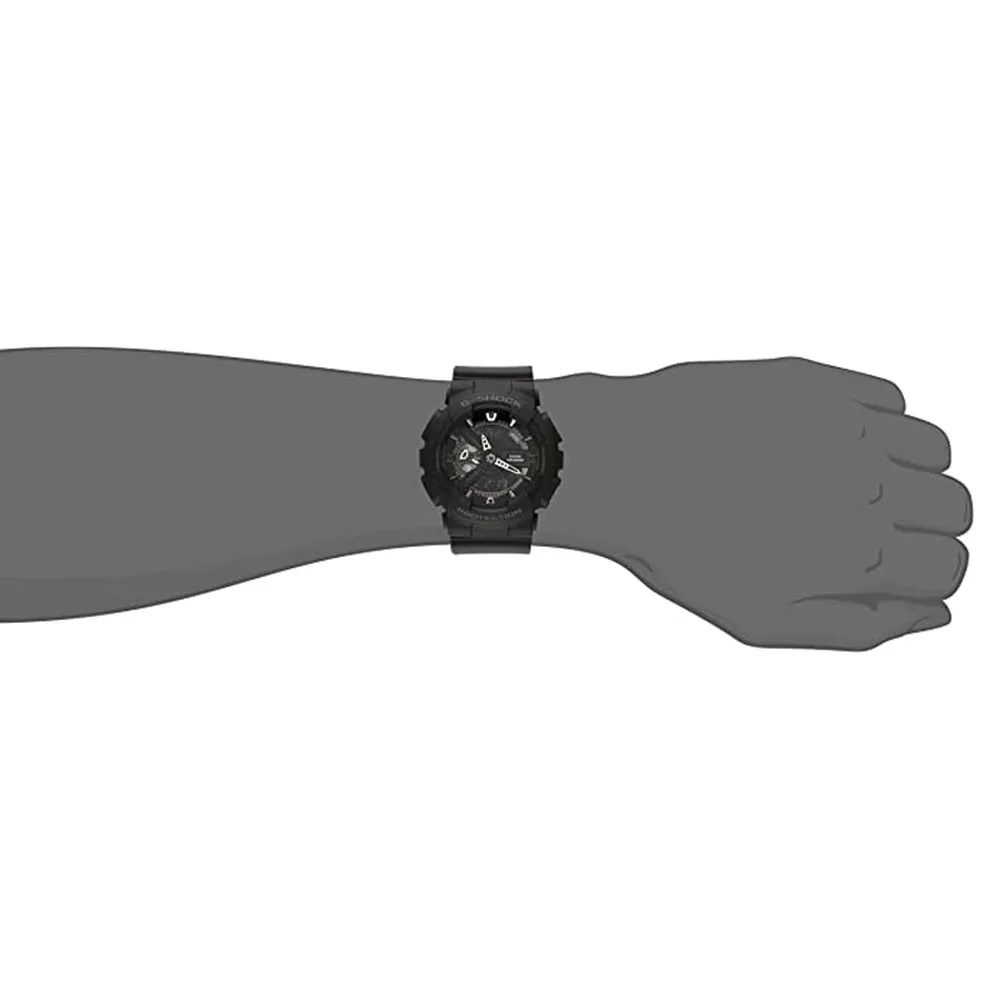 Casio Men's Black Dial Resin Band G-Shock Analog and Digital Quartz Watch - GA-110-1BCR
