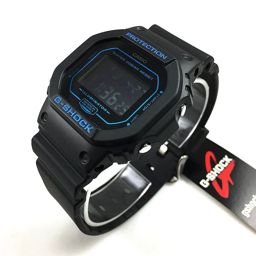Casio Mens G-Shock Black Resin Band Black Digital Dial Quartz Watch - DW5600BBM-1