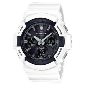 Casio Men's G-Shock White Resin Band Black Dial Analog-Digital Quartz Sports Watch - GAS-100B-7A