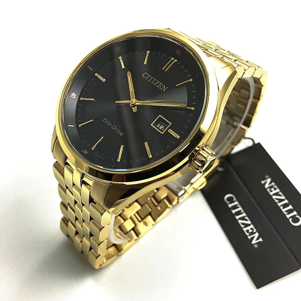 Citizen Mens Gold Stainless Steel Case Gold Stainless Steel Bracelet Watch - BM7252-51E