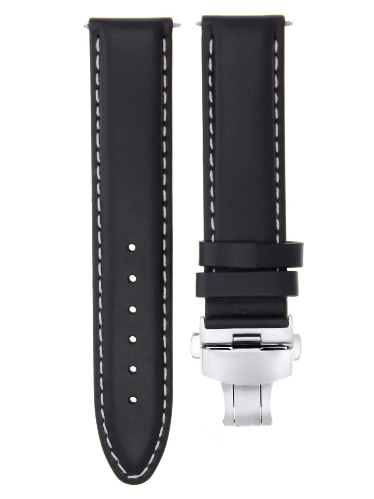 CLASSIC MENS LEATHER WATCH BAND STRAP FOR BULOVA WATCH CLASP - 24MM