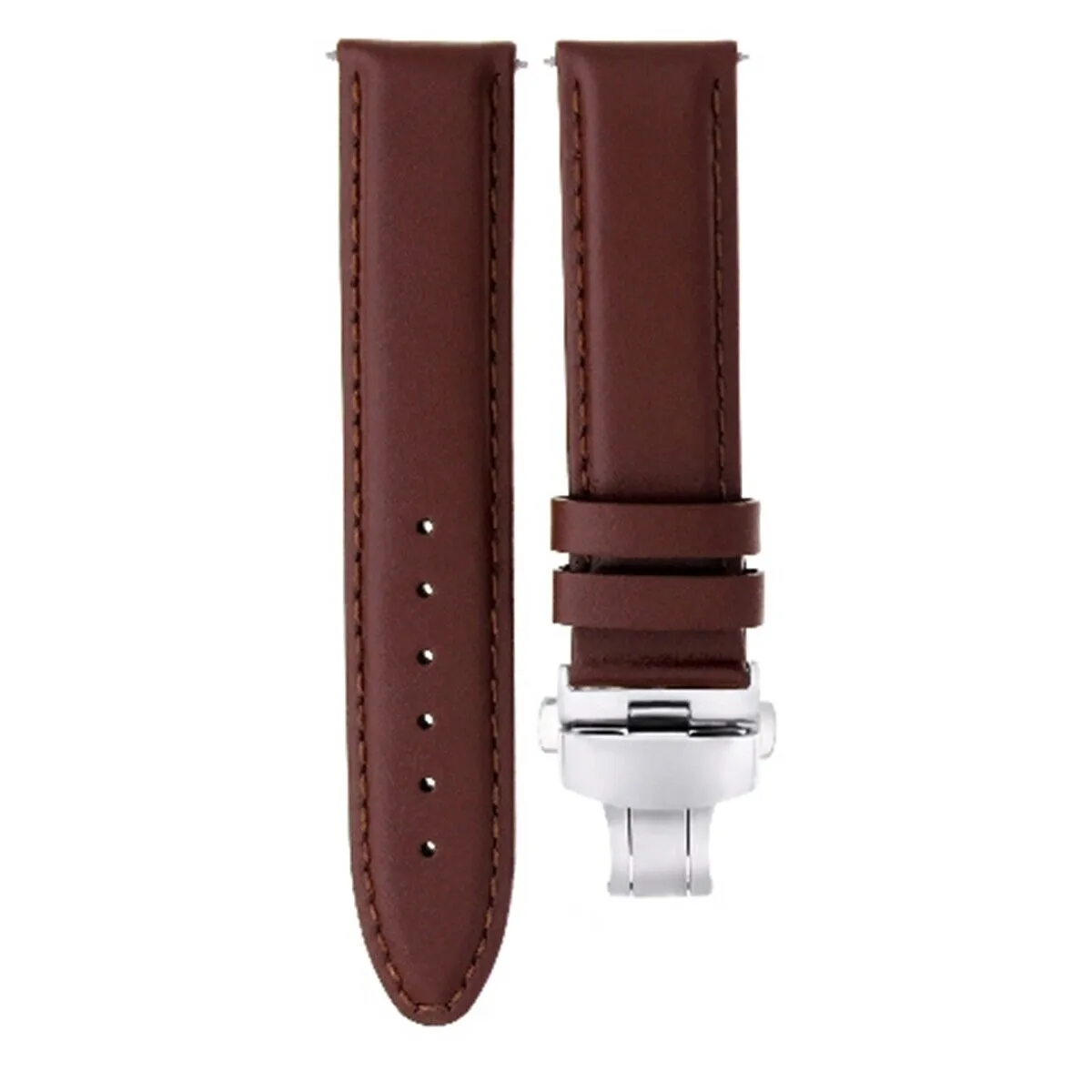CLASSIC MENS LEATHER WATCH BAND STRAP FOR BULOVA WATCH CLASP - 24MM